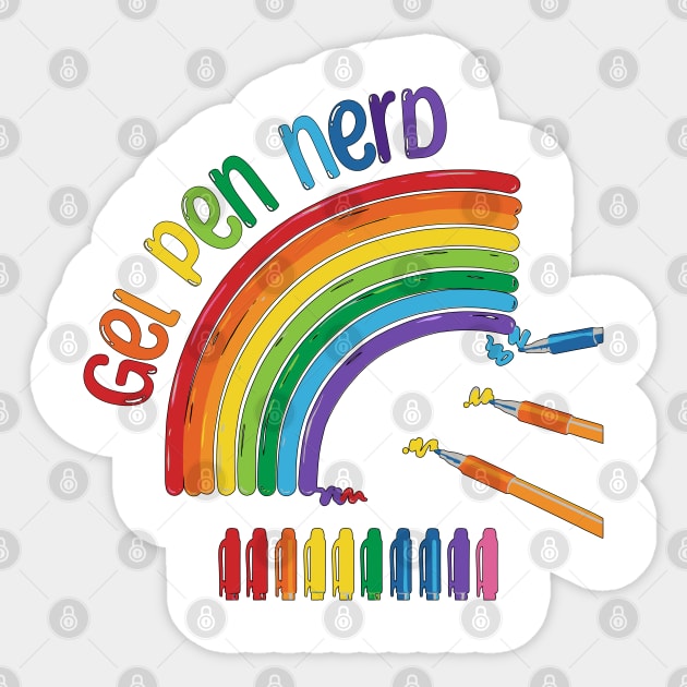 Gel Pen Nerd, for all lovers of gel ink pens Sticker by Luxinda